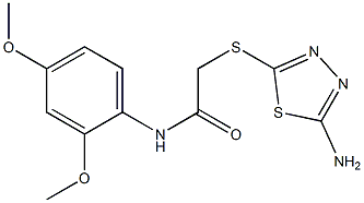 2-[(5-amino-1,3,4-thiadiazol-2-yl)sulfanyl]-N-(2,4-dimethoxyphenyl)acetamide Struktur