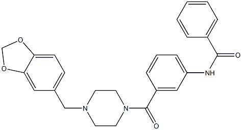 N-[3-[4-(1,3-benzodioxol-5-ylmethyl)piperazine-1-carbonyl]phenyl]benzamide Struktur