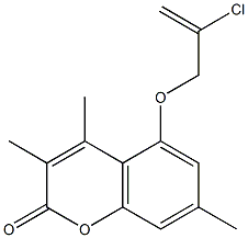 5-(2-chloroprop-2-enoxy)-3,4,7-trimethylchromen-2-one Struktur