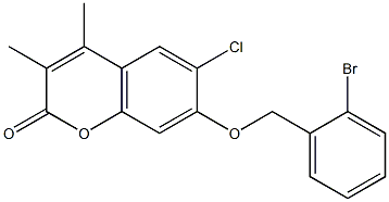 7-[(2-bromophenyl)methoxy]-6-chloro-3,4-dimethylchromen-2-one Struktur