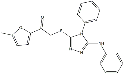 2-[(5-anilino-4-phenyl-1,2,4-triazol-3-yl)sulfanyl]-1-(5-methylfuran-2-yl)ethanone Struktur