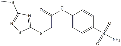 2-[(3-methylsulfanyl-1,2,4-thiadiazol-5-yl)sulfanyl]-N-(4-sulfamoylphenyl)acetamide Struktur