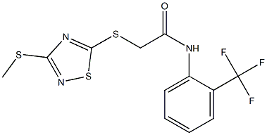 2-[(3-methylsulfanyl-1,2,4-thiadiazol-5-yl)sulfanyl]-N-[2-(trifluoromethyl)phenyl]acetamide Struktur