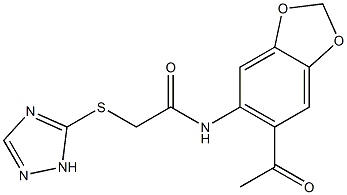 N-(6-acetyl-1,3-benzodioxol-5-yl)-2-(1H-1,2,4-triazol-5-ylsulfanyl)acetamide Struktur