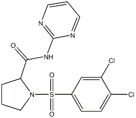 1-(3,4-dichlorophenyl)sulfonyl-N-pyrimidin-2-ylpyrrolidine-2-carboxamide Struktur