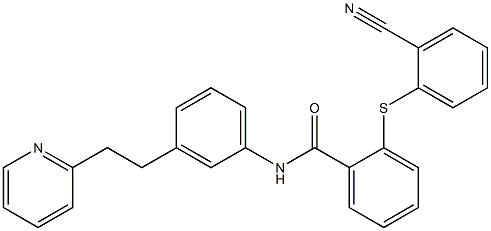 2-(2-cyanophenyl)sulfanyl-N-[3-(2-pyridin-2-ylethyl)phenyl]benzamide Struktur