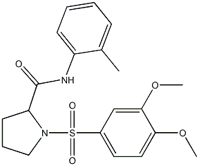 1-(3,4-dimethoxyphenyl)sulfonyl-N-(2-methylphenyl)pyrrolidine-2-carboxamide Struktur