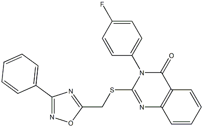 3-(4-fluorophenyl)-2-[(3-phenyl-1,2,4-oxadiazol-5-yl)methylsulfanyl]quinazolin-4-one Struktur