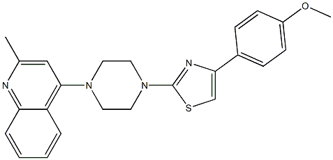 4-(4-methoxyphenyl)-2-[4-(2-methylquinolin-4-yl)piperazin-1-yl]-1,3-thiazole Struktur