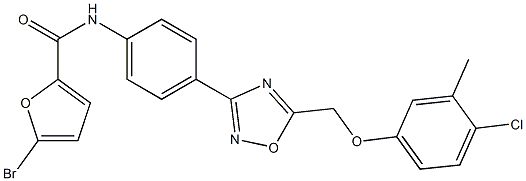 5-bromo-N-[4-[5-[(4-chloro-3-methylphenoxy)methyl]-1,2,4-oxadiazol-3-yl]phenyl]furan-2-carboxamide Struktur