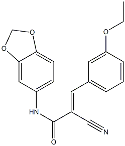 (E)-N-(1,3-benzodioxol-5-yl)-2-cyano-3-(3-ethoxyphenyl)prop-2-enamide Struktur