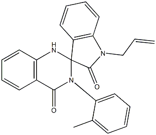 3-(2-methylphenyl)-1'-prop-2-enylspiro[1H-quinazoline-2,3'-indole]-2',4-dione Struktur