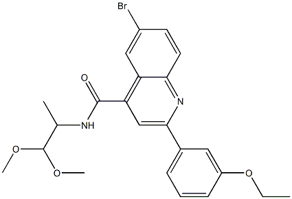 6-bromo-N-(1,1-dimethoxypropan-2-yl)-2-(3-ethoxyphenyl)quinoline-4-carboxamide Struktur