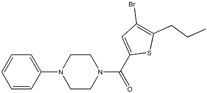 (4-bromo-5-propylthiophen-2-yl)-(4-phenylpiperazin-1-yl)methanone Struktur