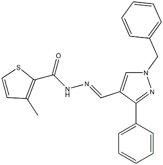 N-[(E)-(1-benzyl-3-phenylpyrazol-4-yl)methylideneamino]-3-methylthiophene-2-carboxamide Struktur