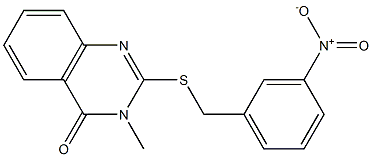 3-methyl-2-[(3-nitrophenyl)methylsulfanyl]quinazolin-4-one Struktur