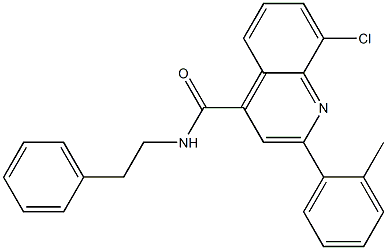 8-chloro-2-(2-methylphenyl)-N-(2-phenylethyl)quinoline-4-carboxamide Struktur