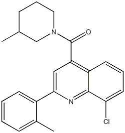 [8-chloro-2-(2-methylphenyl)quinolin-4-yl]-(3-methylpiperidin-1-yl)methanone Struktur