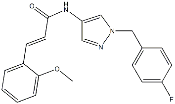 (E)-N-[1-[(4-fluorophenyl)methyl]pyrazol-4-yl]-3-(2-methoxyphenyl)prop-2-enamide Struktur