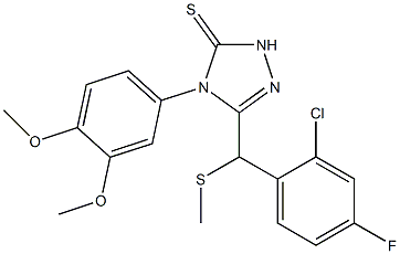 3-[(2-chloro-4-fluorophenyl)methylsulfanylmethyl]-4-(3,4-dimethoxyphenyl)-1H-1,2,4-triazole-5-thione Structure