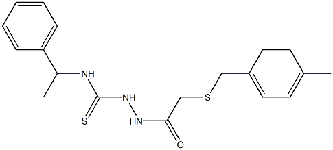 1-[[2-[(4-methylphenyl)methylsulfanyl]acetyl]amino]-3-(1-phenylethyl)thiourea Struktur