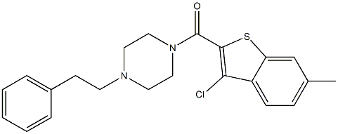 (3-chloro-6-methyl-1-benzothiophen-2-yl)-[4-(2-phenylethyl)piperazin-1-yl]methanone Struktur