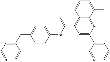 8-methyl-2-pyridin-3-yl-N-[4-(pyridin-4-ylmethyl)phenyl]quinoline-4-carboxamide Struktur