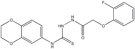 1-(2,3-dihydro-1,4-benzodioxin-6-yl)-3-[[2-(2-fluorophenoxy)acetyl]amino]thiourea Struktur