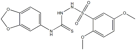 1-(1,3-benzodioxol-5-yl)-3-[(2,5-dimethoxyphenyl)sulfonylamino]thiourea Struktur