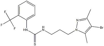 1-[3-(4-bromo-3,5-dimethylpyrazol-1-yl)propyl]-3-[2-(trifluoromethyl)phenyl]thiourea Struktur