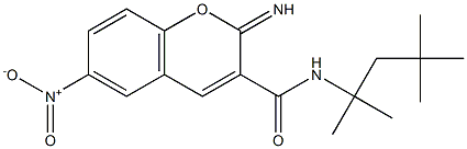 2-imino-6-nitro-N-(2,4,4-trimethylpentan-2-yl)chromene-3-carboxamide Struktur