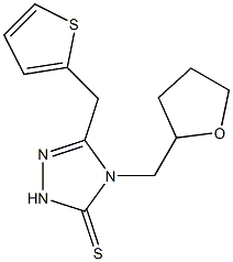 4-(oxolan-2-ylmethyl)-3-(thiophen-2-ylmethyl)-1H-1,2,4-triazole-5-thione Struktur