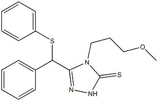 4-(3-methoxypropyl)-3-[phenyl(phenylsulfanyl)methyl]-1H-1,2,4-triazole-5-thione Struktur