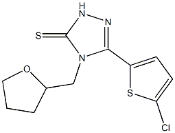 3-(5-chlorothiophen-2-yl)-4-(oxolan-2-ylmethyl)-1H-1,2,4-triazole-5-thione Struktur