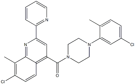 [4-(5-chloro-2-methylphenyl)piperazin-1-yl]-(7-chloro-8-methyl-2-pyridin-2-ylquinolin-4-yl)methanone Structure