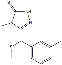 4-methyl-3-[(3-methylphenyl)methylsulfanylmethyl]-1H-1,2,4-triazole-5-thione Struktur