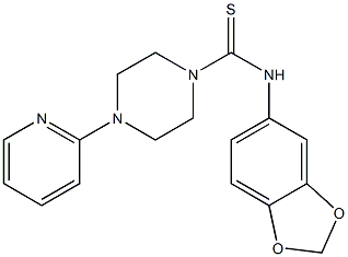 N-(1,3-benzodioxol-5-yl)-4-pyridin-2-ylpiperazine-1-carbothioamide Struktur