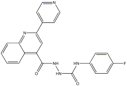 1-(4-fluorophenyl)-3-[(2-pyridin-4-ylquinoline-4-carbonyl)amino]urea Struktur