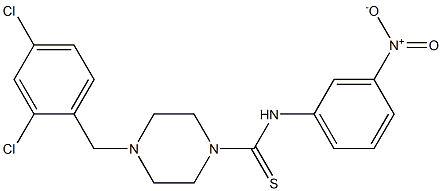 4-[(2,4-dichlorophenyl)methyl]-N-(3-nitrophenyl)piperazine-1-carbothioamide Struktur