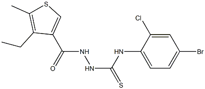 1-(4-bromo-2-chlorophenyl)-3-[(4-ethyl-5-methylthiophene-3-carbonyl)amino]thiourea Struktur