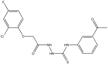 1-(3-acetylphenyl)-3-[[2-(2-chloro-4-fluorophenoxy)acetyl]amino]thiourea Struktur