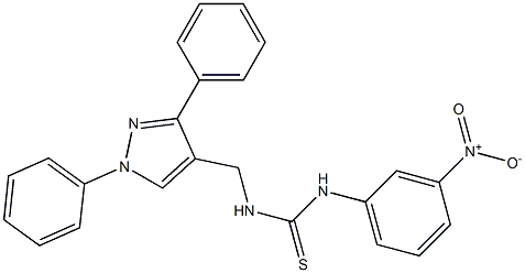 1-[(1,3-diphenylpyrazol-4-yl)methyl]-3-(3-nitrophenyl)thiourea Struktur