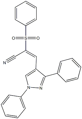 (E)-2-(benzenesulfonyl)-3-(1,3-diphenylpyrazol-4-yl)prop-2-enenitrile Struktur