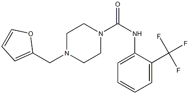 4-(furan-2-ylmethyl)-N-[2-(trifluoromethyl)phenyl]piperazine-1-carboxamide Struktur