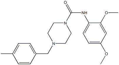 N-(2,4-dimethoxyphenyl)-4-[(4-methylphenyl)methyl]piperazine-1-carboxamide Struktur