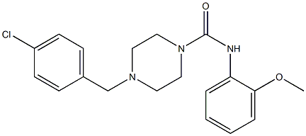 4-[(4-chlorophenyl)methyl]-N-(2-methoxyphenyl)piperazine-1-carboxamide Struktur