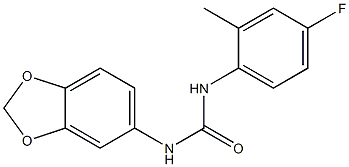 1-(1,3-benzodioxol-5-yl)-3-(4-fluoro-2-methylphenyl)urea Struktur