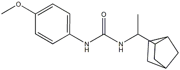 1-[1-(3-bicyclo[2.2.1]heptanyl)ethyl]-3-(4-methoxyphenyl)urea Struktur