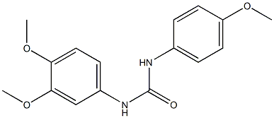 1-(3,4-dimethoxyphenyl)-3-(4-methoxyphenyl)urea Struktur