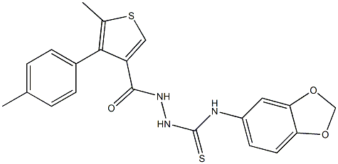 1-(1,3-benzodioxol-5-yl)-3-[[5-methyl-4-(4-methylphenyl)thiophene-3-carbonyl]amino]thiourea Struktur